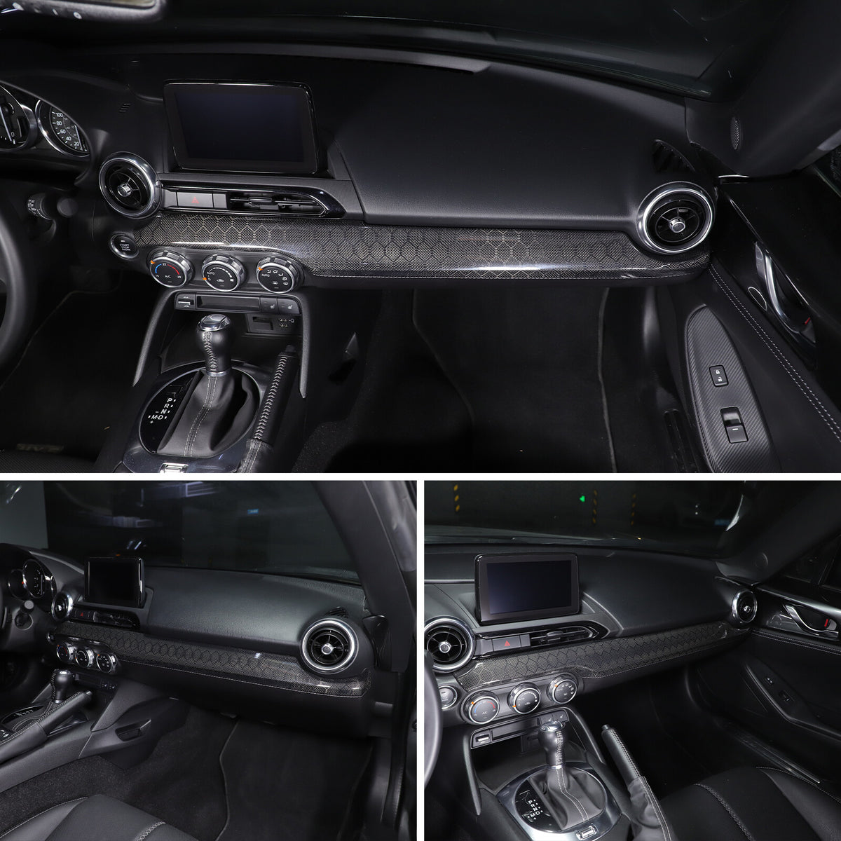 Honeycomb Carbon Fiber Interior Console Panel Trim For Mazda MX-5 Miata 2016-23 22