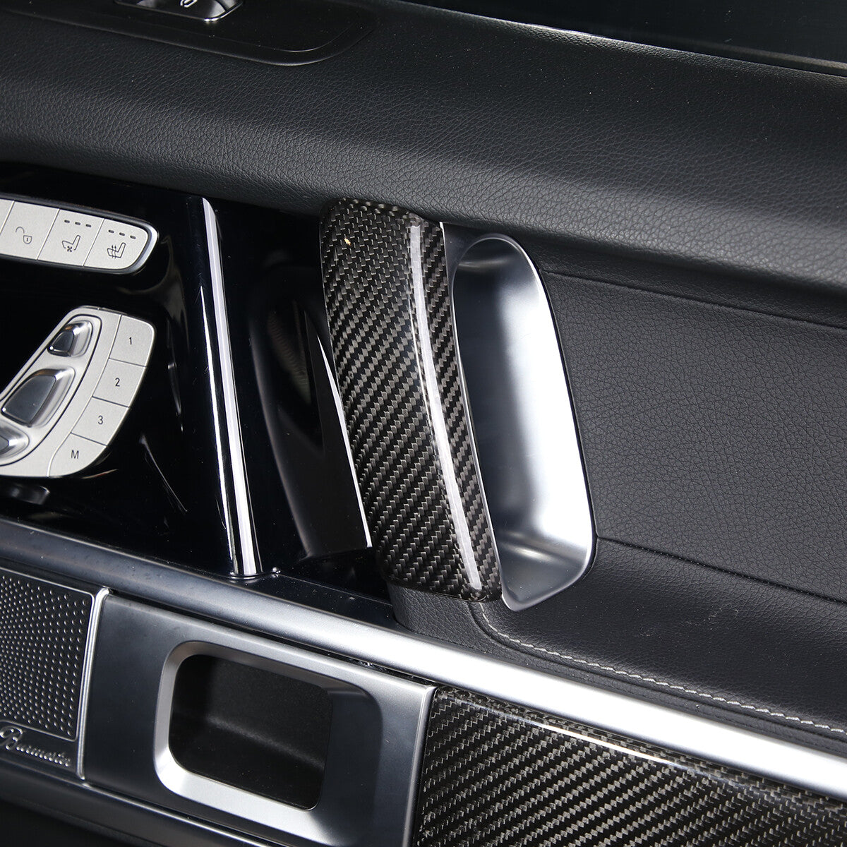 Carbon Fiber Inner Door Armrest Handle Trim Cover For Benz G W463 G63 19-20 4