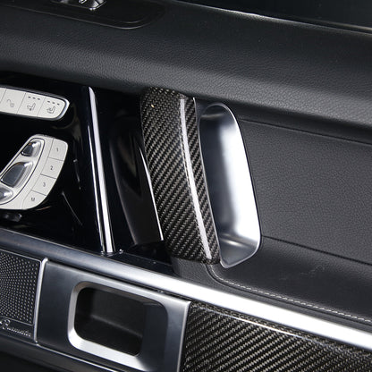 Carbon Fiber Inner Door Armrest Handle Trim Cover For Benz G W463 G63 19-20 4