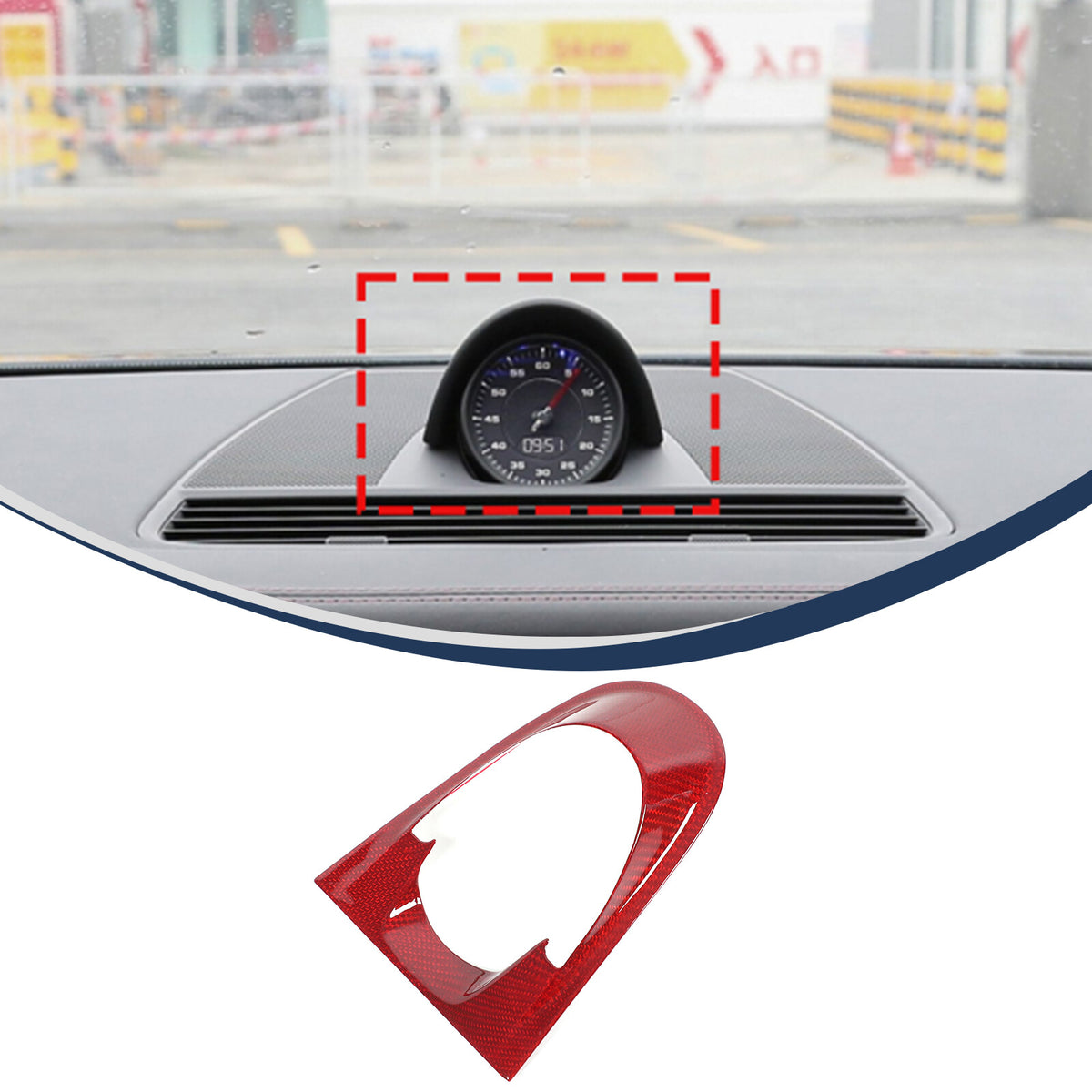 Red Carbon Fiber Instrument Panel Cover Overlay For Porsche Panamera 971 2017-23 5