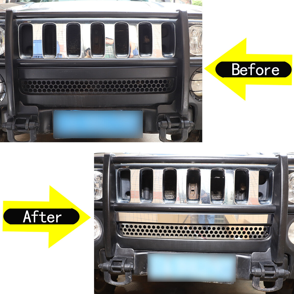 Steel Front Bumper Air Intakes Duct Vent Bezel Cover trim For Hummer H3 2005-09 2