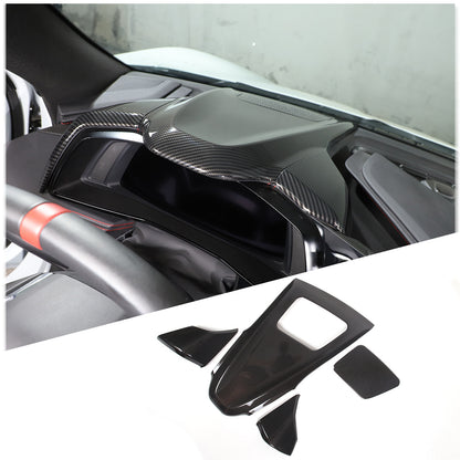 ABS Carbon Fiber Dashboard Instrument Upper Panel Cover For Corvette C8 2020-25 2