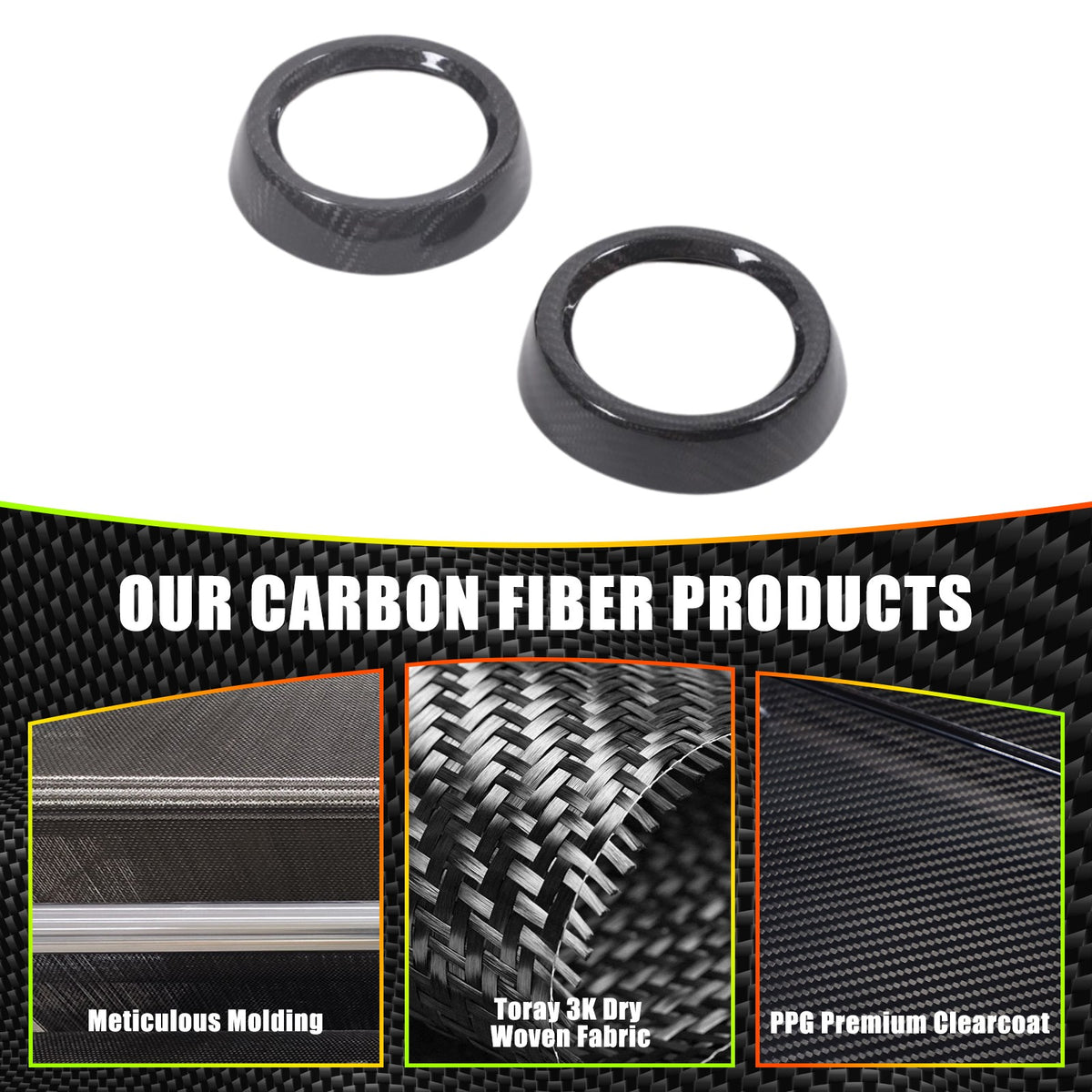 Real Carbon Fiber Center Side Air Vent Outlet Ring Trim For Alfa Romeo Tonale 8