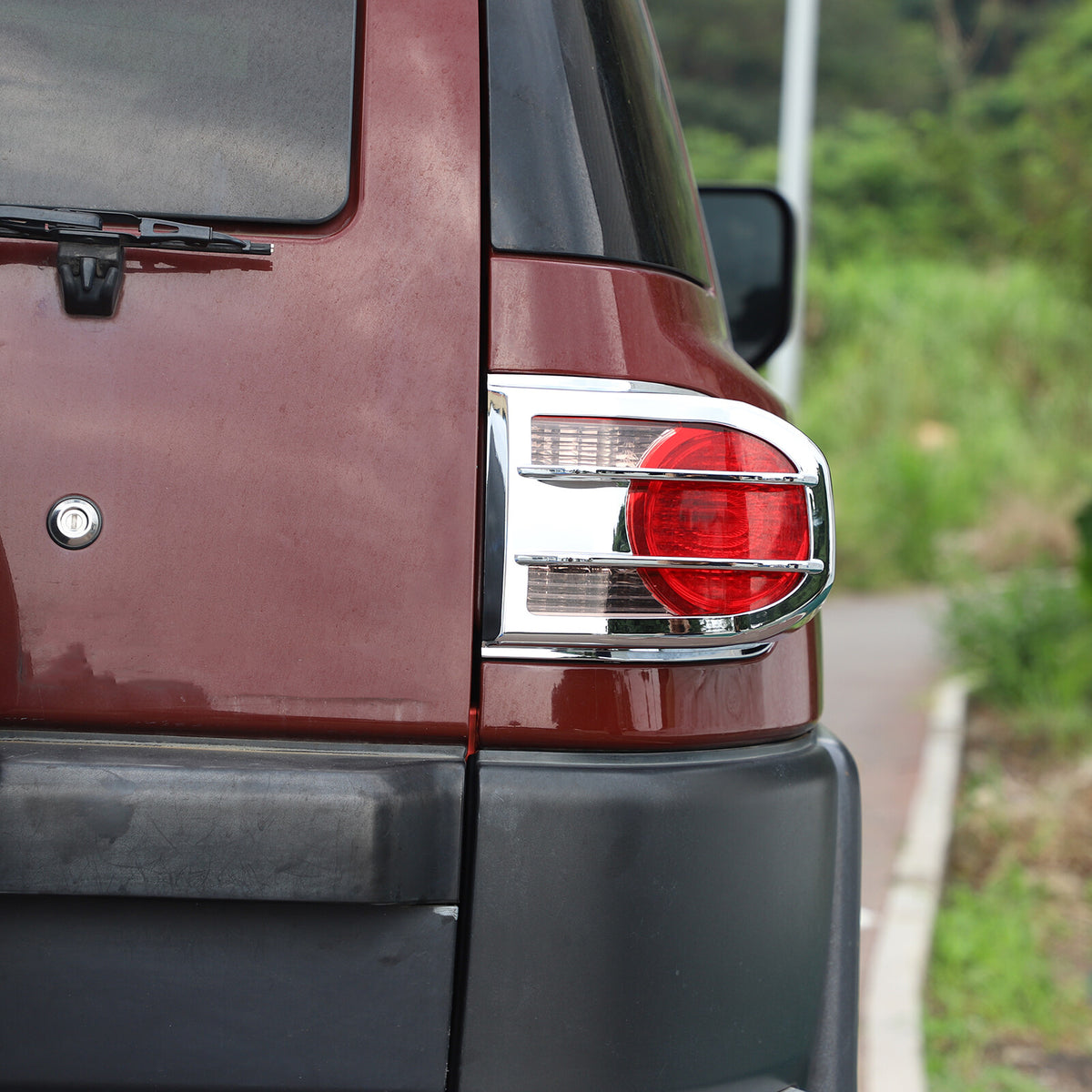Chrome Silver Rear Tail Light Lamp Cover Trim For 2007-2014 Toyota FJ Cruiser 21