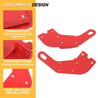 Red Steel Rear Bumper Left & Right Tow Hook Rescue For Nissan Titan 2016-23 3