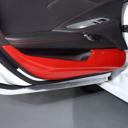 Sports Red ABS Interior Door Anti-kick Panel Cover Trim For Corvette C8 20+ US 8
