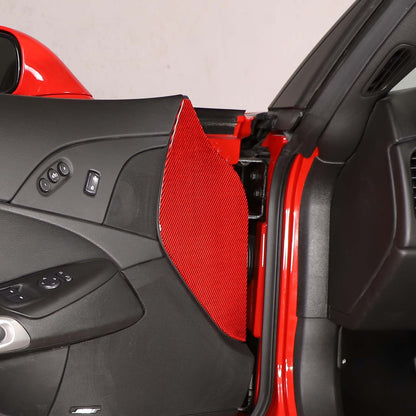 Red Carbon Fiber Door Pad cushion Panel Cover Sticker For Corvette C6 2005-13 US 6