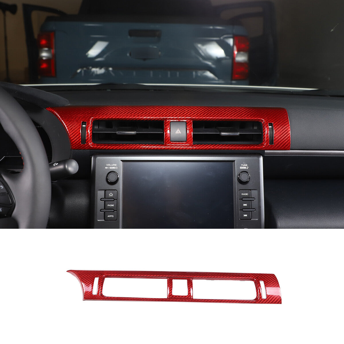 Red Real Carbon Fiber Interior Center Console Trim Set Kit For Subaru BRZ 22+ 138