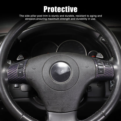Real Carbon Fiber Steering Wheel Button Cover Trim For Corvette C6 2005-2013 5