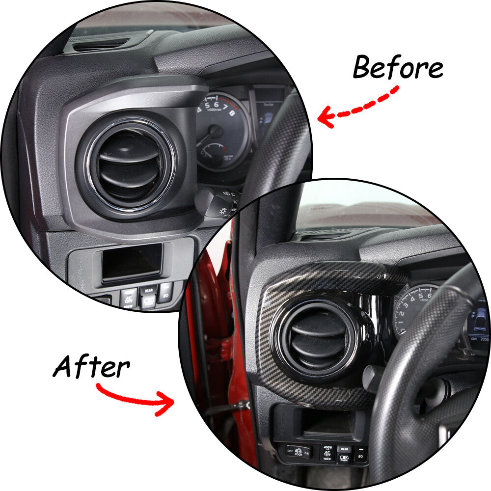 ABS Carbon Dashboard U Shape Air Vent Outlet Cover trim For Toyota Tacoma 16-23 11