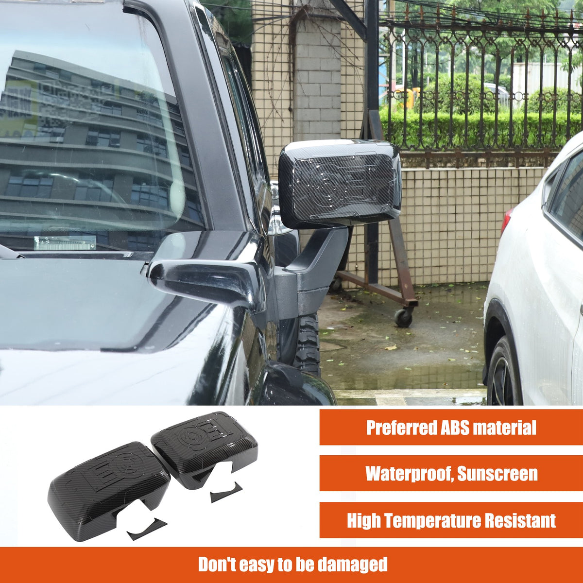 Mech ABS Carbon Fiber Outer Rearview Mirror Cover Trim For Hummer H3 2005-09 US 1