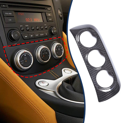 Real Carbon Fiber Center Console AC Switch Trim Cover For Nissan 400Z Z34 12