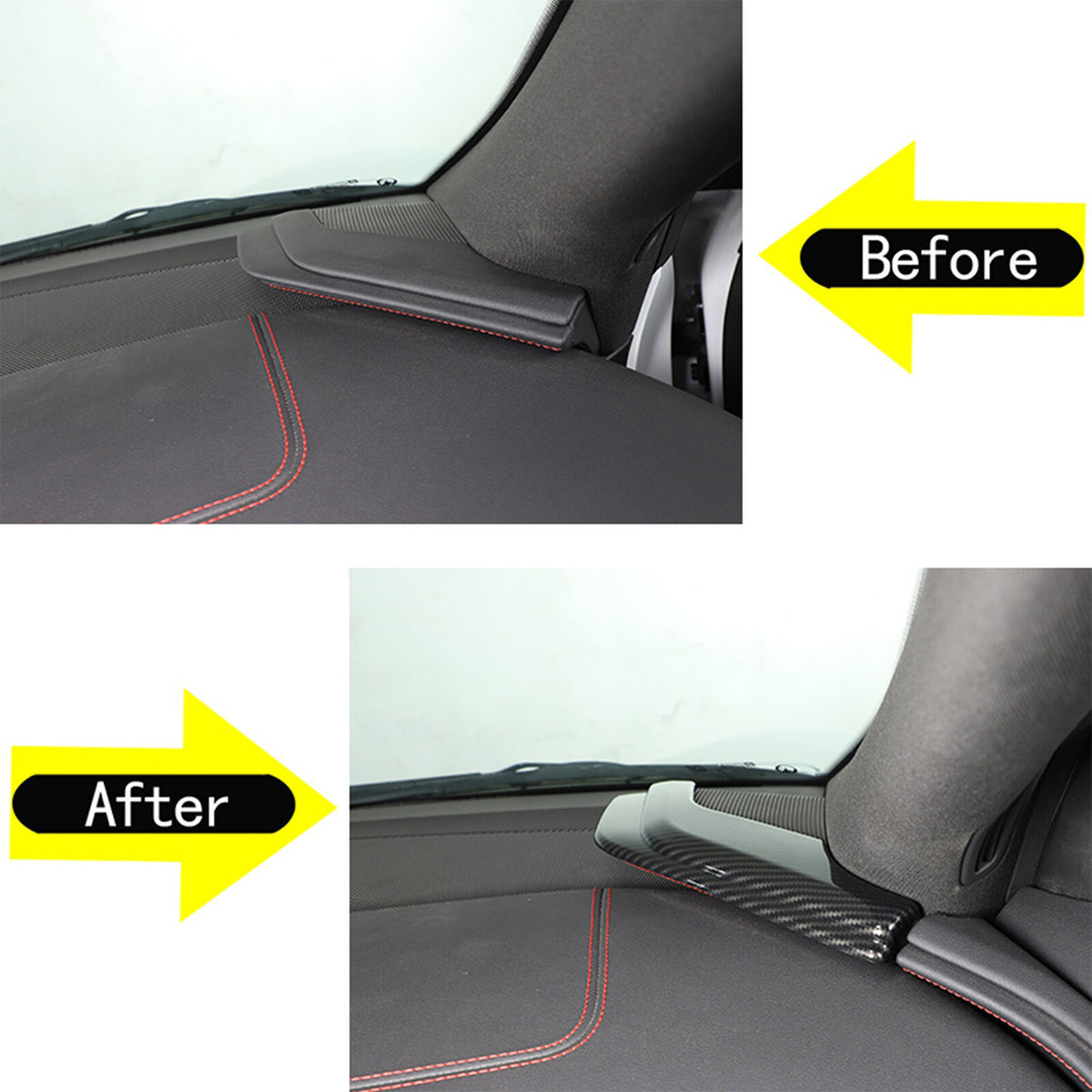 Carbon Fiber ABS Dashboard Side Panel Cover Trim For Corvette C8 Stingray 20-26 7