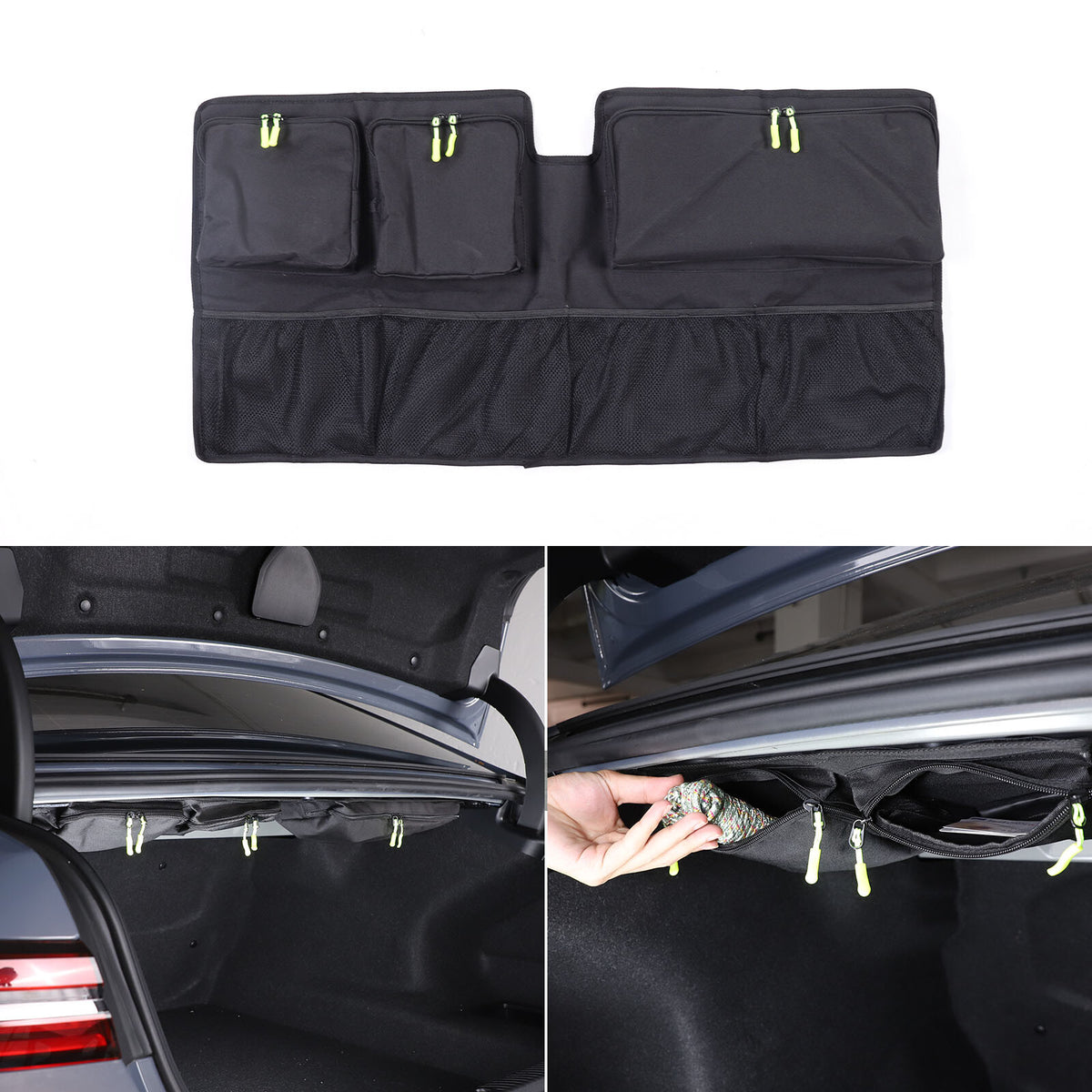 Black Rear Trunk Hanging Storage Bag Organizer For BMW 5 Series G60 i5 2024+ 4
