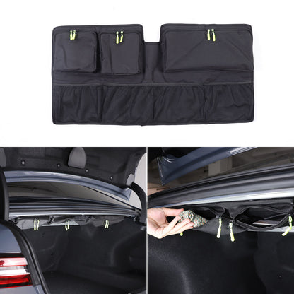 Black Rear Trunk Hanging Storage Bag Organizer For BMW 5 Series G60 i5 2024+ 4