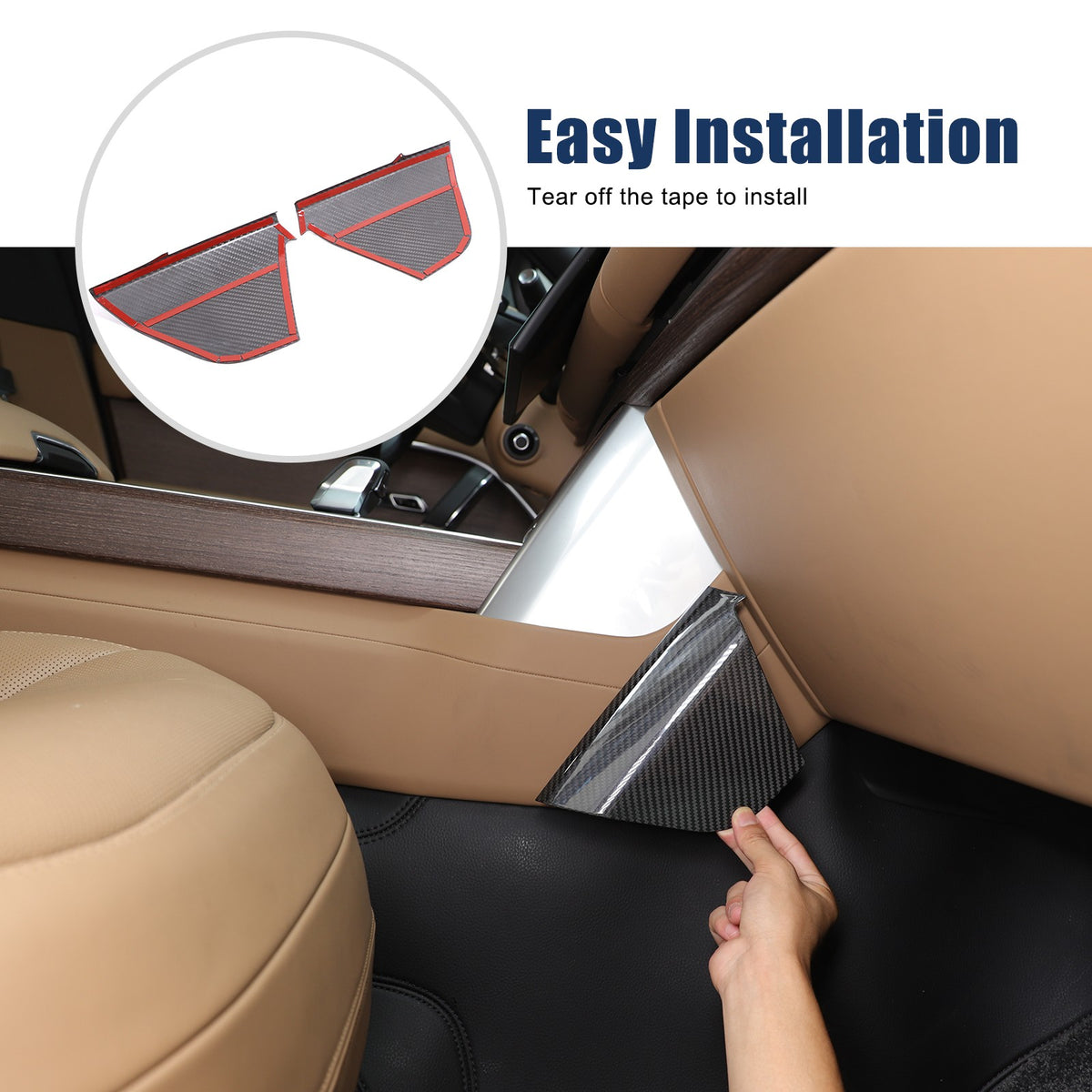 Real Carbon Fiber Center Console Knee Panel Trim For LR Range Rover Vogue 2023+ 8