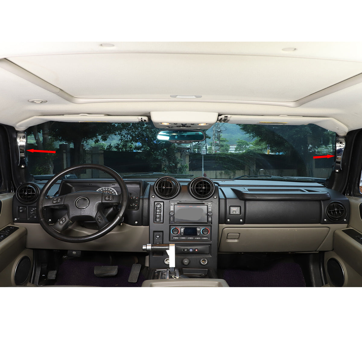 Silver Pair Set Pull Grab Handle A Pillar Alloy Post Trim For Hummer H2 2003-07 3