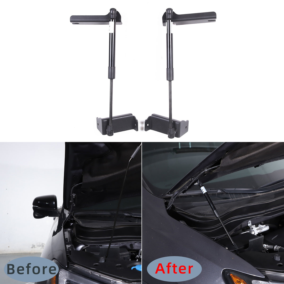 Black Steel Front Hood Lift Support Corner Cover Trim For Honda Pilot 2016-22 US 12