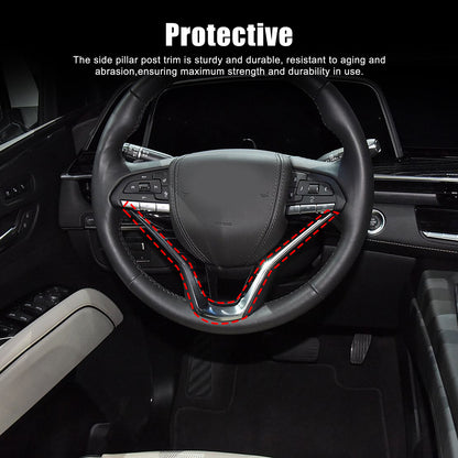 Red Real Carbon Fiber Steering Wheel Base Cover Trim For Cadillac Escalade 2021+ 16