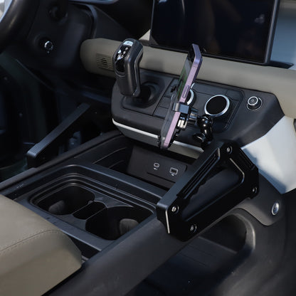 Black Alloy Center Door Pull Handle Panel Cover trim For LR Defender 2020-24 8