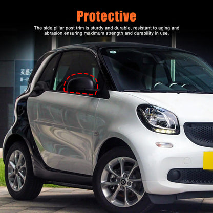 White ABS Exterior Rearview Mirror Cover For Mercedes Benz Smart 2009-2015 18