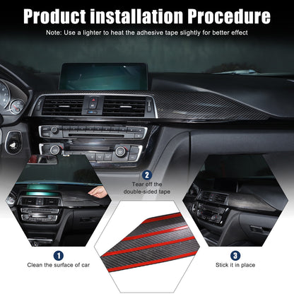 Real Carbon Fiber Central Console Dashboard Trim For BMW M3 M4 F80 F82 2014-2019 6