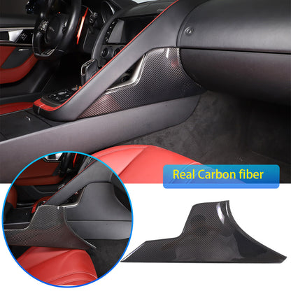 Real Carbon fiber Center Gear Shift Side Panel Trim For Jaguar F-TYPE 2013-2024 1