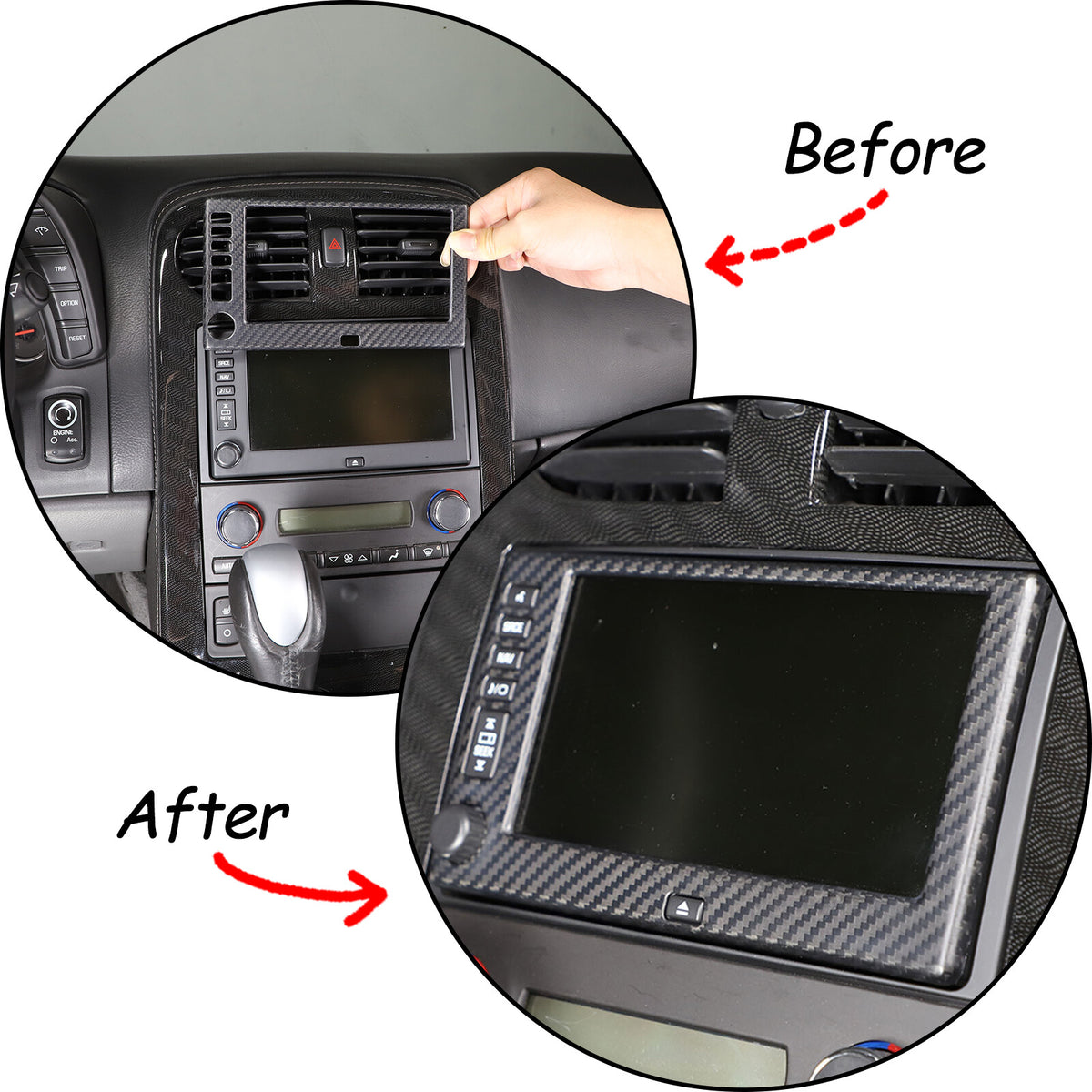 Matte Dry Real Carbon Fiber Center Console Trim Cover For Corvette C6 2005-13 19