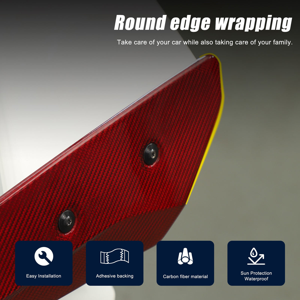 Replacement Red Real Carbon Fiber Rear Spoiler Panel Trim For Corvette C8 2020+ 12