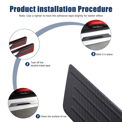 Matte Real Carbon Fiber Scuff Plate Door Sill Cover Protector For Corvette C8 16