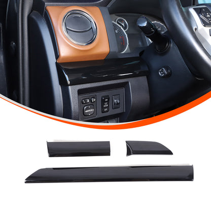 Glossy Black ABS Dashboard Cover Strip Trim For Toyota Tundra 2014-2021 7