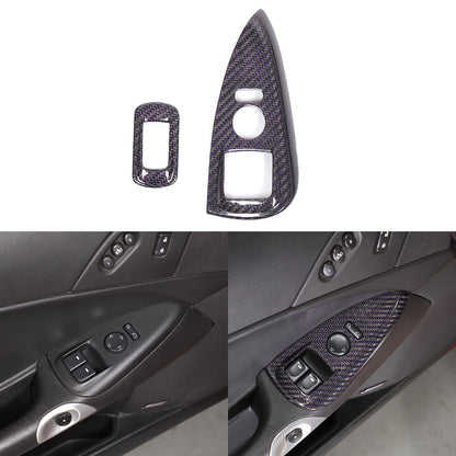Real Carbon Fiber Window Lift Switch Button Trim Frame For Corvette C6 2005-2013 24
