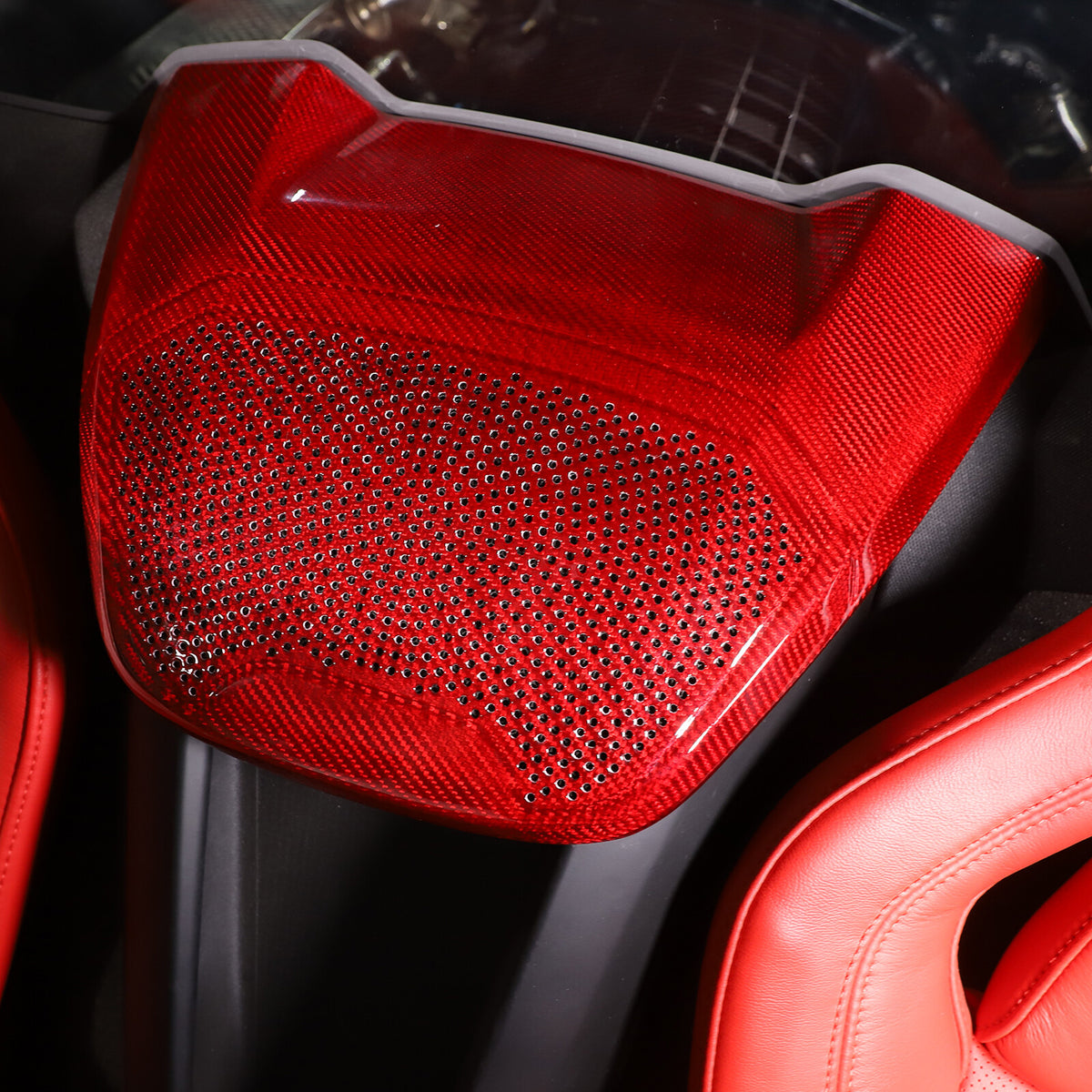 Red Real Carbon Fiber Interior Full Decor Cover Trim Kit for Corvette C8 2020-25 - Variants 26-30 32