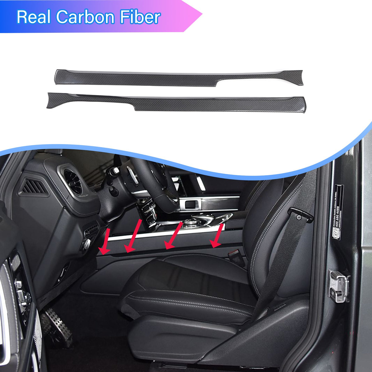 Real Carbon Fiber Center Gear Shift Side Trim For Benz G-Class W463 2019-24 1