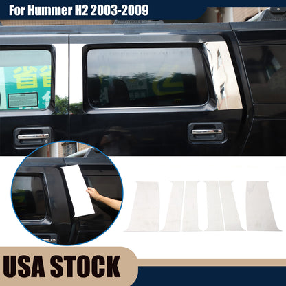Center Door Chrome Pillar Post Mirror Trim Set For Hummer H2 2003-2009 US 1