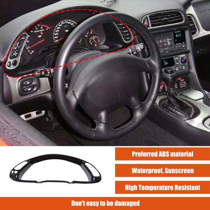 ABS Piano Black Interior Dashboard Frame Trim Cover For Corvette C5 1998-2004 16