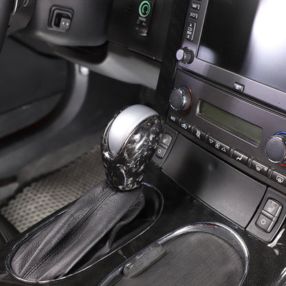 2pcs Forged Real Carbon Fiber Gear Shift Knob Trim Cover Set For Corvette C6 11