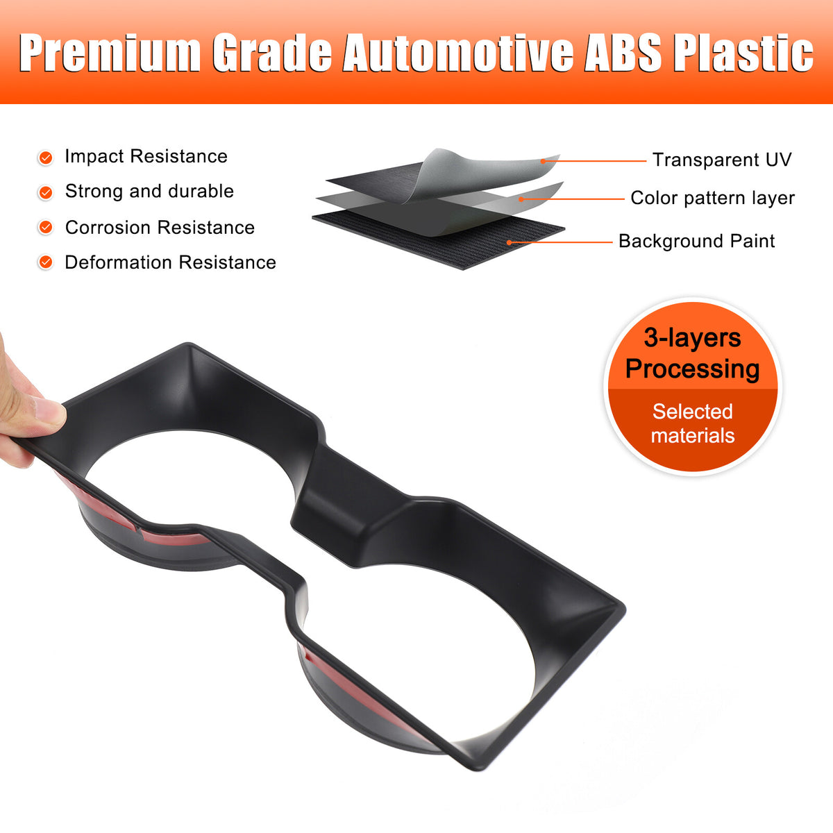 Matte Black ABS Center Console Cup Holder Trim For Land Rover Defender L663 25+ 6
