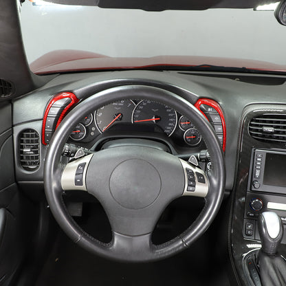 Red Carbon Fiber Dashboard Speedometer Side Cover Trim For Corvette C6 2005-13 8