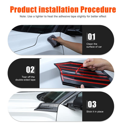 Carbon Fiber Style Fender Upper Decor Cover Trim For Toyota Tundra 2022+ 3