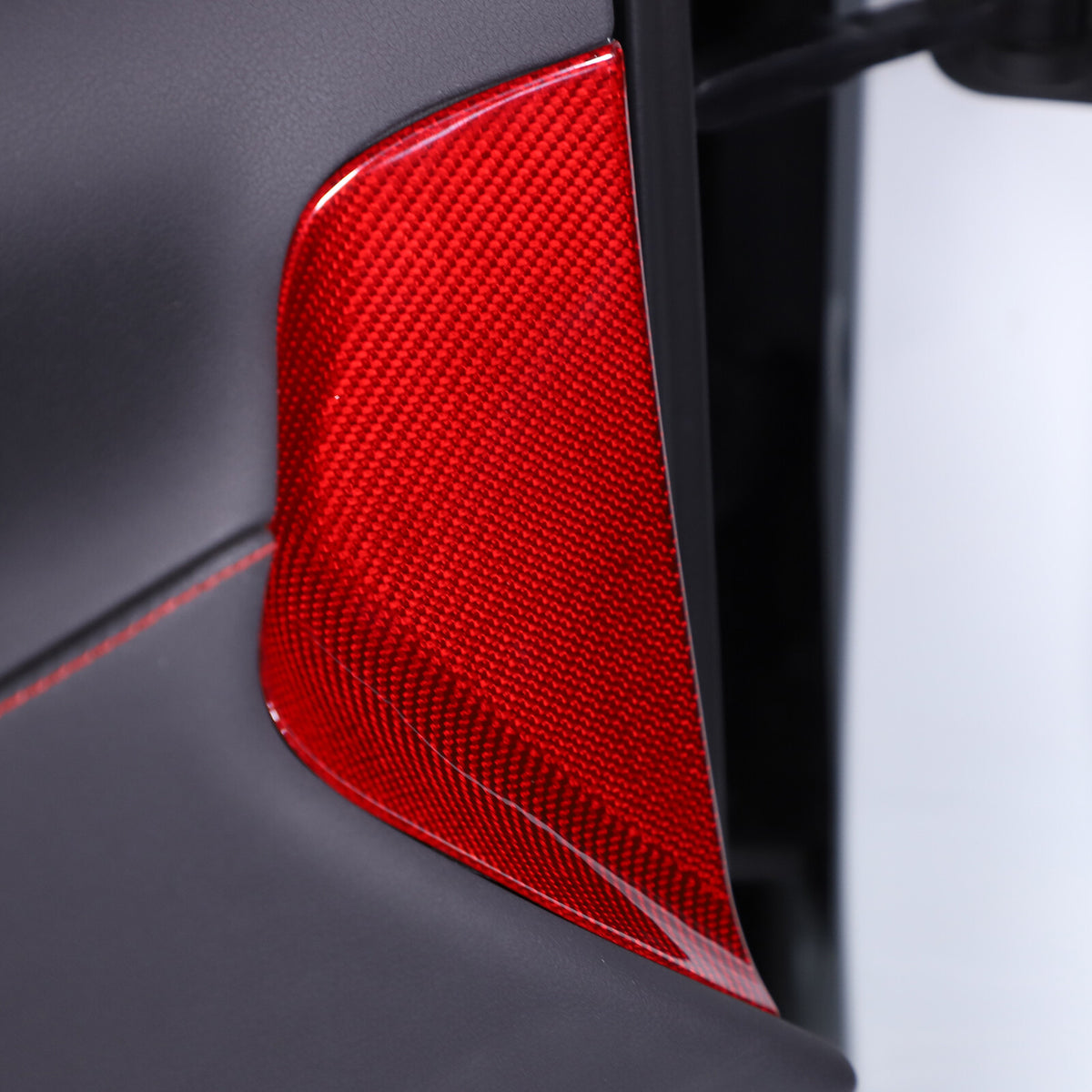 Red Carbon Fiber Dashboard Anti-collision Door Panel Trim Cover For Corvette C8 5