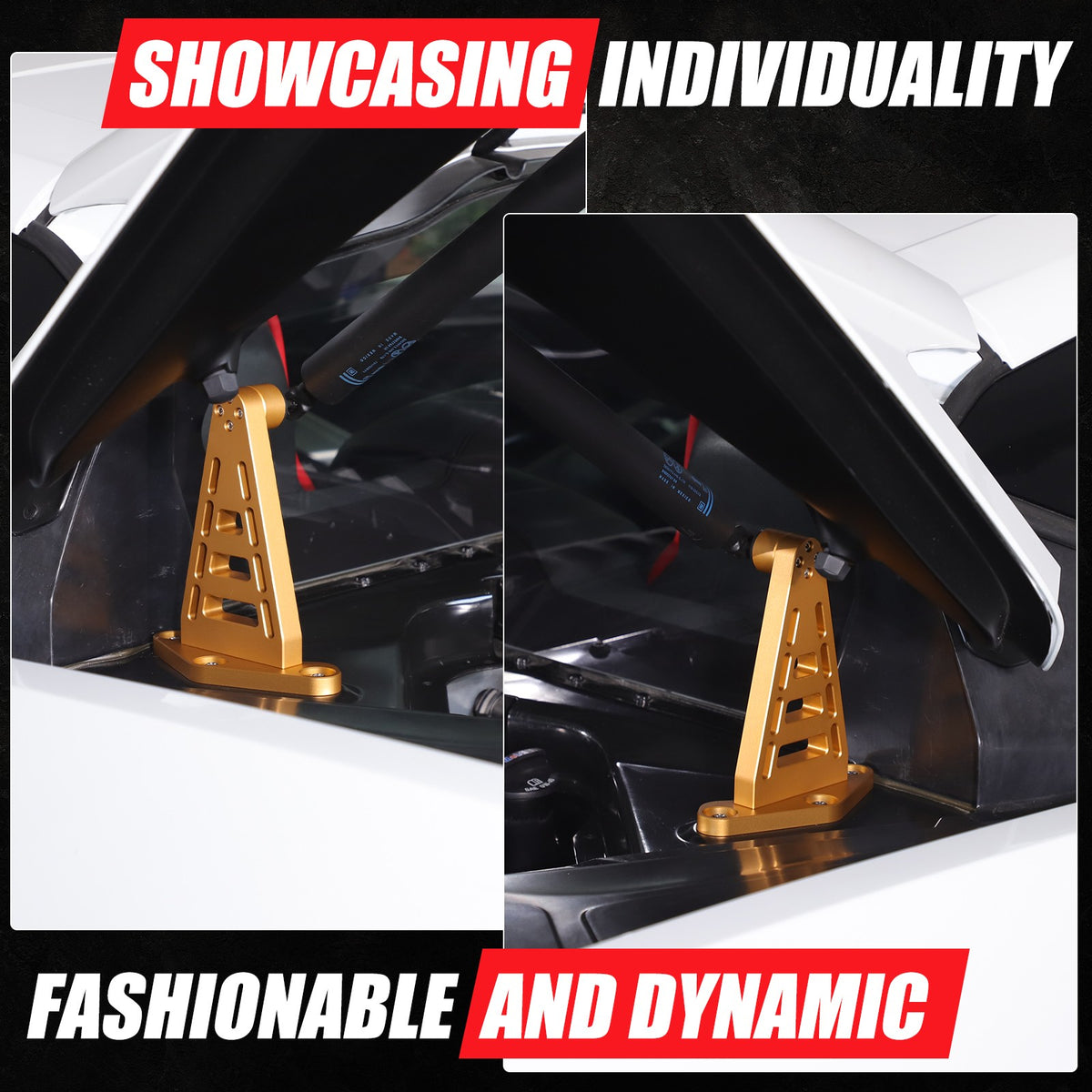 Yellow Aluminum Alloy Hydraulic Rod Base Replacement For Corvette C8 2020-2026 6