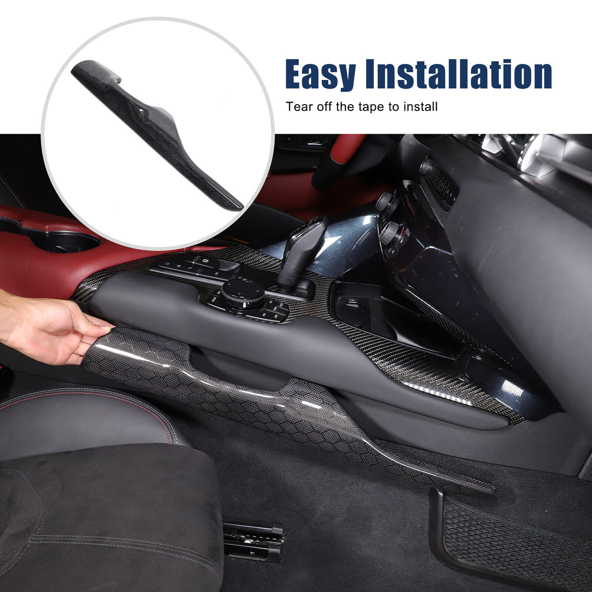 Real Carbon Fiber Console Gear Shift Frame Side Cover For Toyota Supra A90 19-25 21