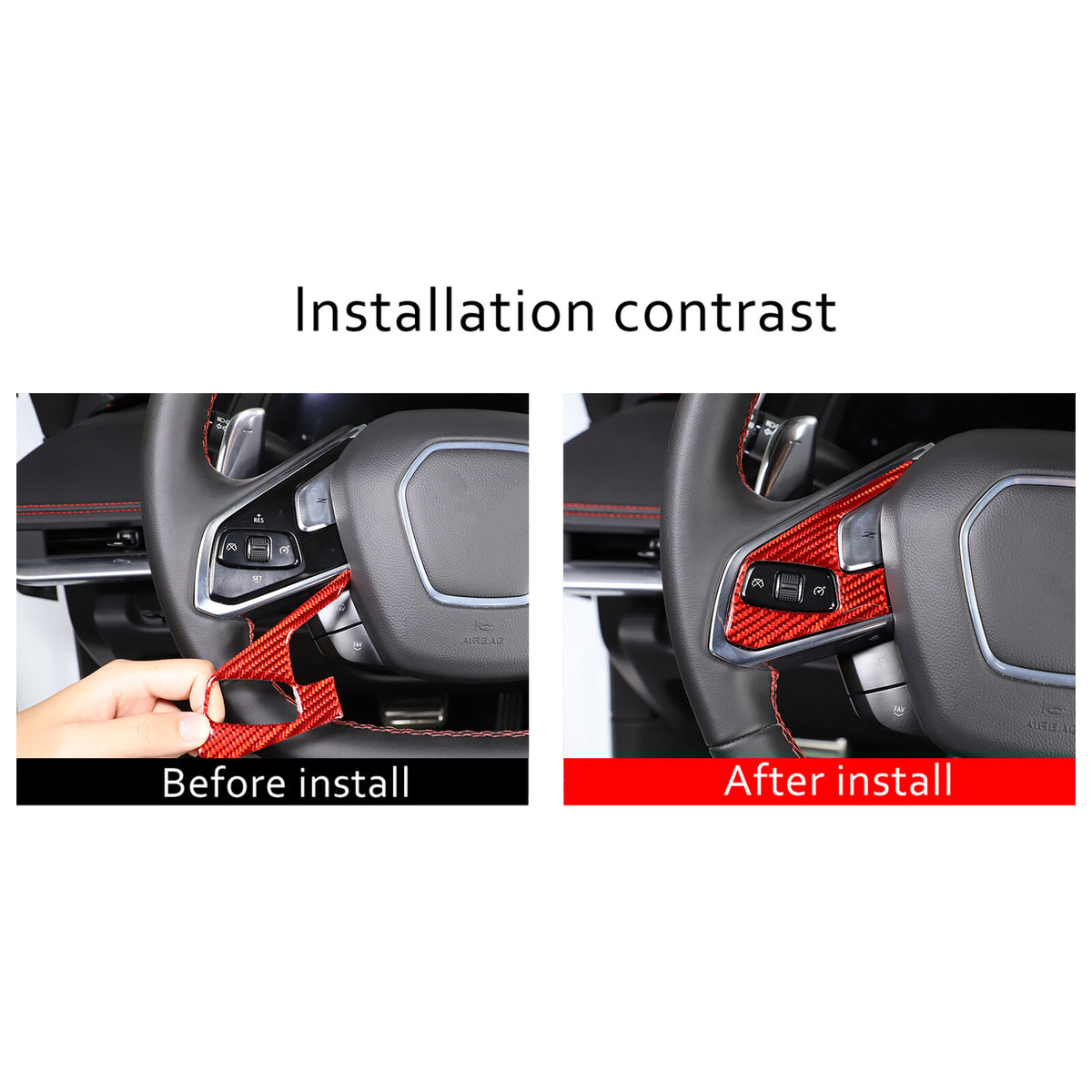 Red Soft Carbon Fiber Interior Decor Trim Kit Cover Set For Corvette C8 20-25 36