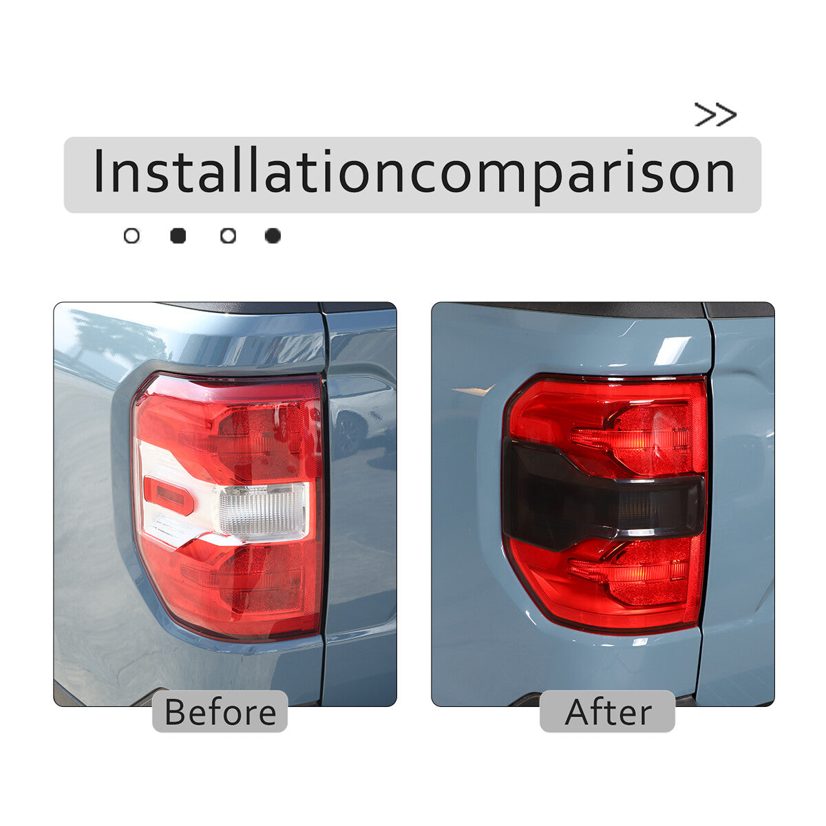 Smoked Black Rear Tail Light Guard Decor Cover Trim Bezel For Ford Maverick 22+ 10