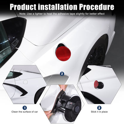 Replacement Red Real Carbon Fiber Fuel Tank Cap Lid Cover For Corvette C8 20+ US 3