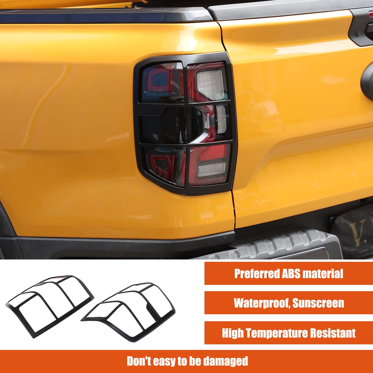 Matte Black ABS Tail Light Frame Trim For Ford Ranger T9 2023+ US 13
