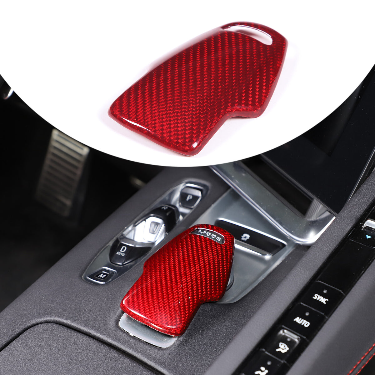 Red Real Carbon Fiber Interior Set Decor Trim Set for Corvette C8 Coupe 20-25 4