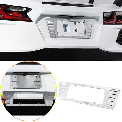 Alloy Rear License Plate Filler Trim Cover For Corvette C8 Stingray Z51 20+ 2
