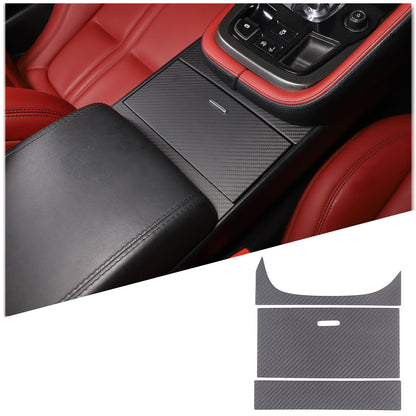 Matt Real Carbon fiber Water Cup Holder Panel Cover Trim For Jaguar F-TYPE 2013+ 2